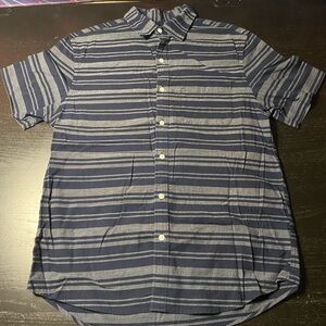 Old Navy Men's Navy and Gray Striped Shirt
